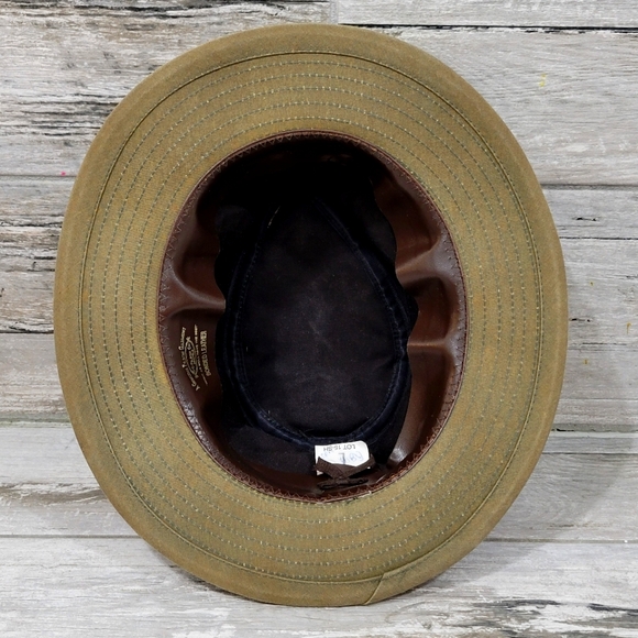 Vintage C.C. FILSON Co. Tin Cloth Bonded Leather Packer Hat - Picture 7 of 16